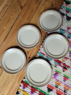 Lot de 5 assiettes à dessert en grès