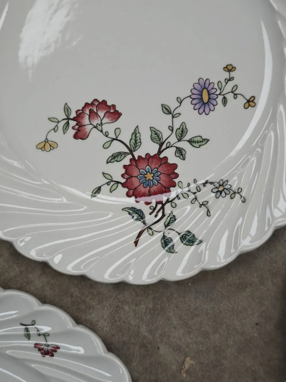 Lot de 6 assiettes à dessert KG Lunéville Service Fleurs des Indes