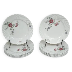 Lot de 6 assiettes à dessert KG Lunéville Service Fleurs des Indes