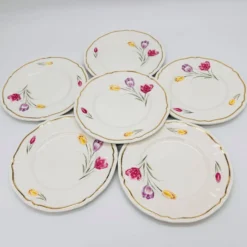 Lot de 6 assiettes à dessert « Longchamp – France »