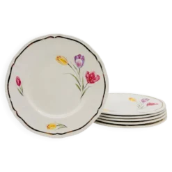 Lot de 6 assiettes à dessert « Longchamp – France »
