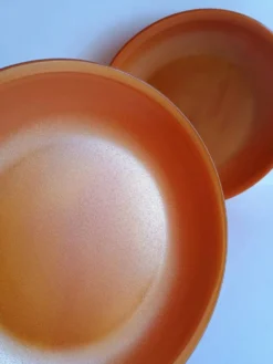 Lot de 2 assiettes à dessert marron opaline