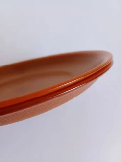 Lot de 2 assiettes à dessert marron opaline