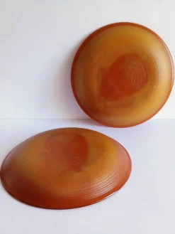 Lot de 2 assiettes à dessert marron opaline