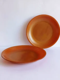 Lot de 2 assiettes à dessert marron opaline