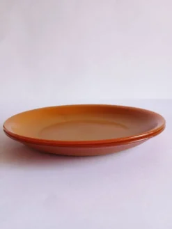Lot de 2 assiettes à dessert marron opaline