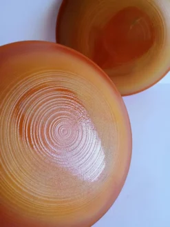 Lot de 2 assiettes à dessert marron opaline