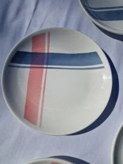 Lot De 5 Assiettes À Dessert Motif Nappe