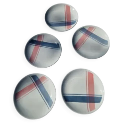Lot De 5 Assiettes À Dessert Motif Nappe