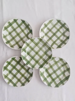 Lot de 5 assiettes à dessert Moulin des loups, Nappe