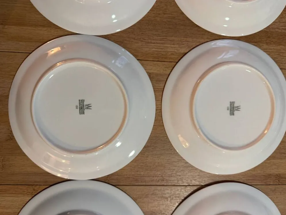 Lot de 6 assiettes à dessert ou à pain - 17 cm - vintage Bareuther