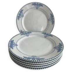 Lot de 6 assiettes à dessert Service Windsor Creil et Montereau 20,5cm