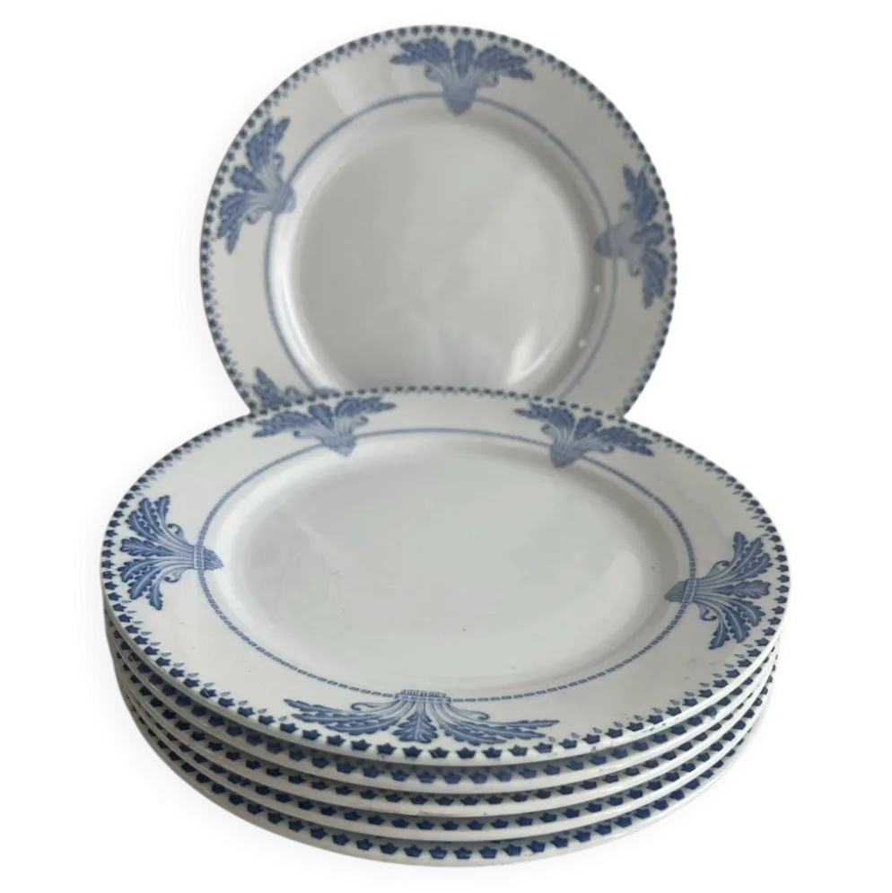 Lot de 6 assiettes à dessert Service Windsor Creil et Montereau 20,5cm