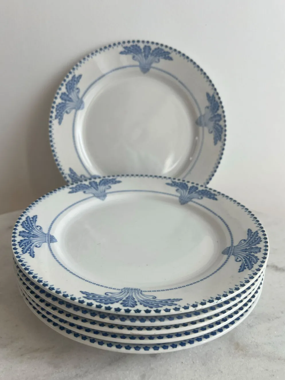 Lot de 6 assiettes à dessert Service Windsor Creil et Montereau 20,5cm