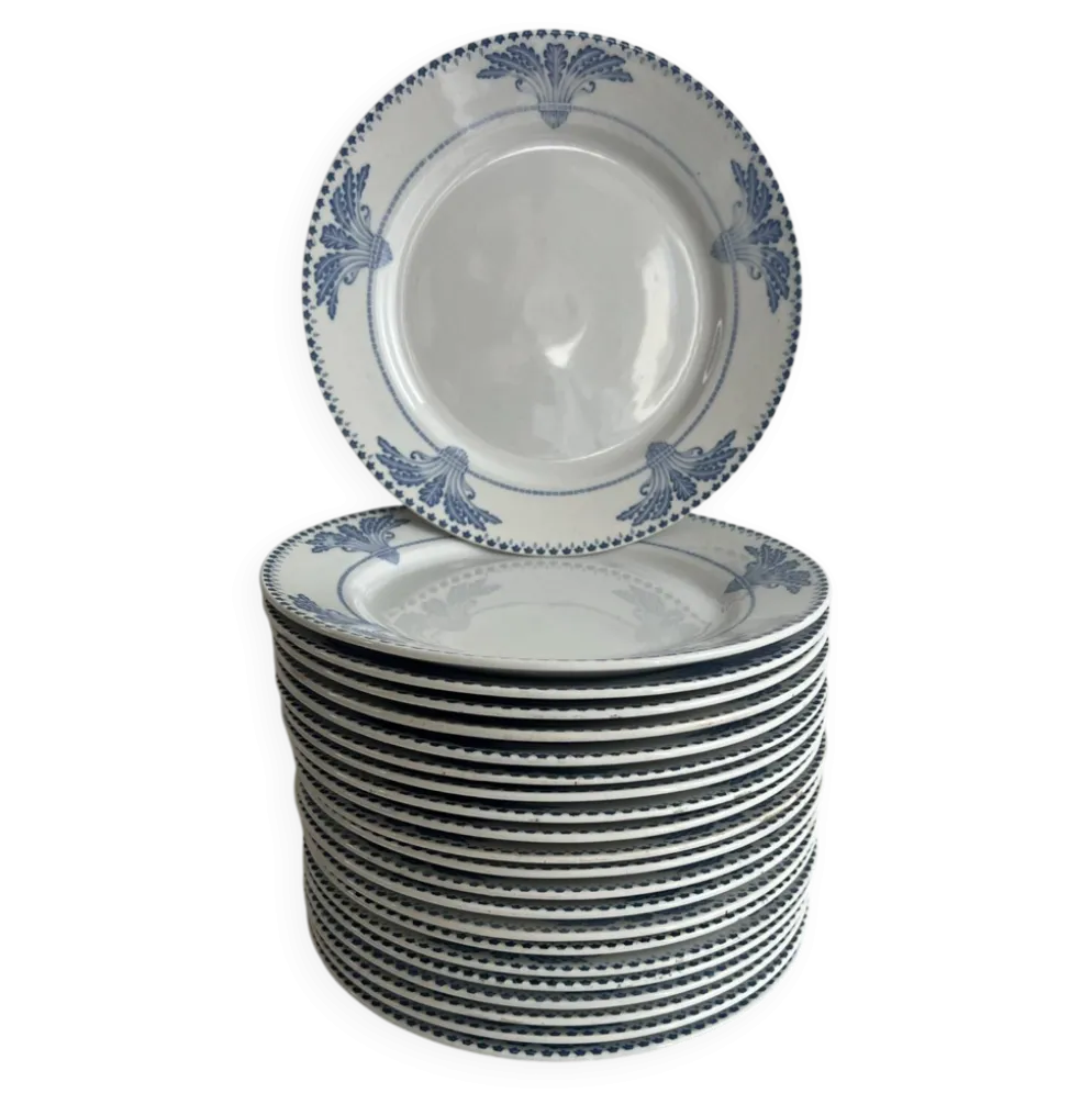 Lot de 22 assiettes à dessert Service Windsor Creil et Montereau