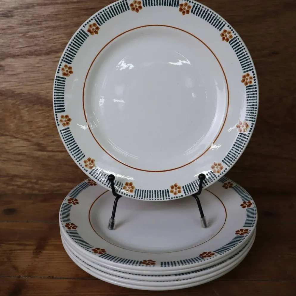 Lot de 6 assiettes à dessert St Amand Céranor Modèle Parame