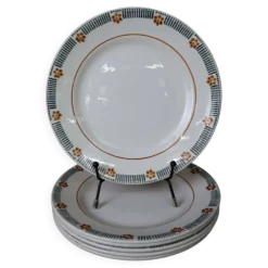 Lot de 6 assiettes à dessert St Amand Céranor Modèle Parame