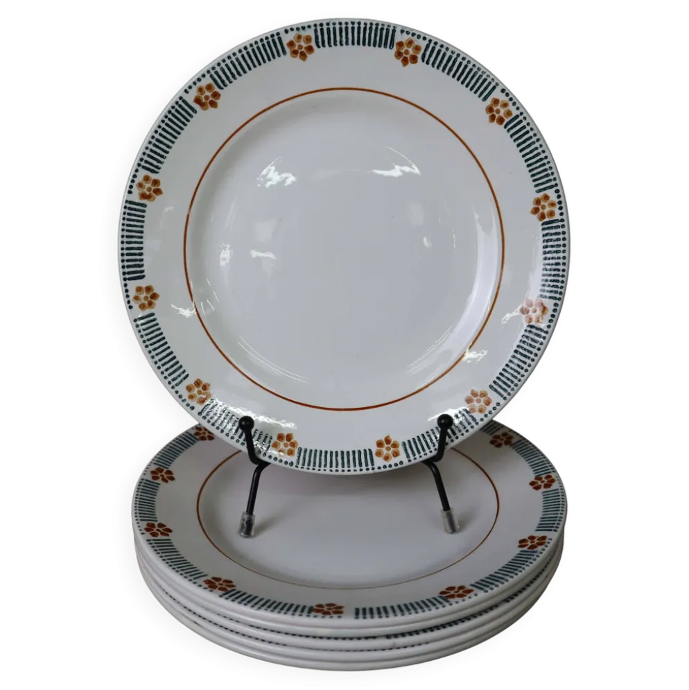Lot de 6 assiettes à dessert St Amand Céranor Modèle Parame