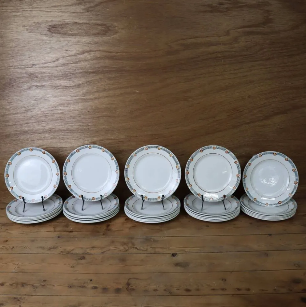Lot de 6 assiettes à dessert St Amand Céranor Modèle Parame
