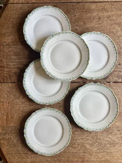 Lot de 6 assiettes à dessert vintage en porcelaine de Limoges