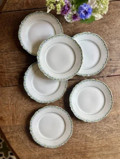 Lot de 6 assiettes à dessert vintage en porcelaine de Limoges