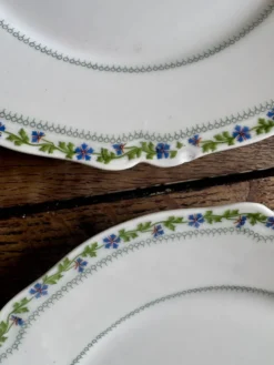 Lot de 6 assiettes à dessert vintage en porcelaine de Limoges
