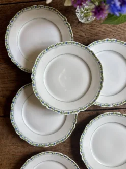 Lot de 6 assiettes à dessert vintage en porcelaine de Limoges