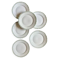 Lot de 6 assiettes à dessert vintage en porcelaine de Limoges