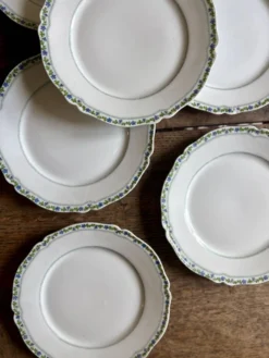 Lot de 6 assiettes à dessert vintage en porcelaine de Limoges