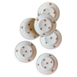 Lot de 6 assiettes à dessert vintage Moulin des Loups