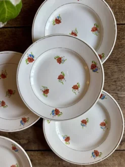 Lot de 6 assiettes à dessert vintage Moulin des Loups