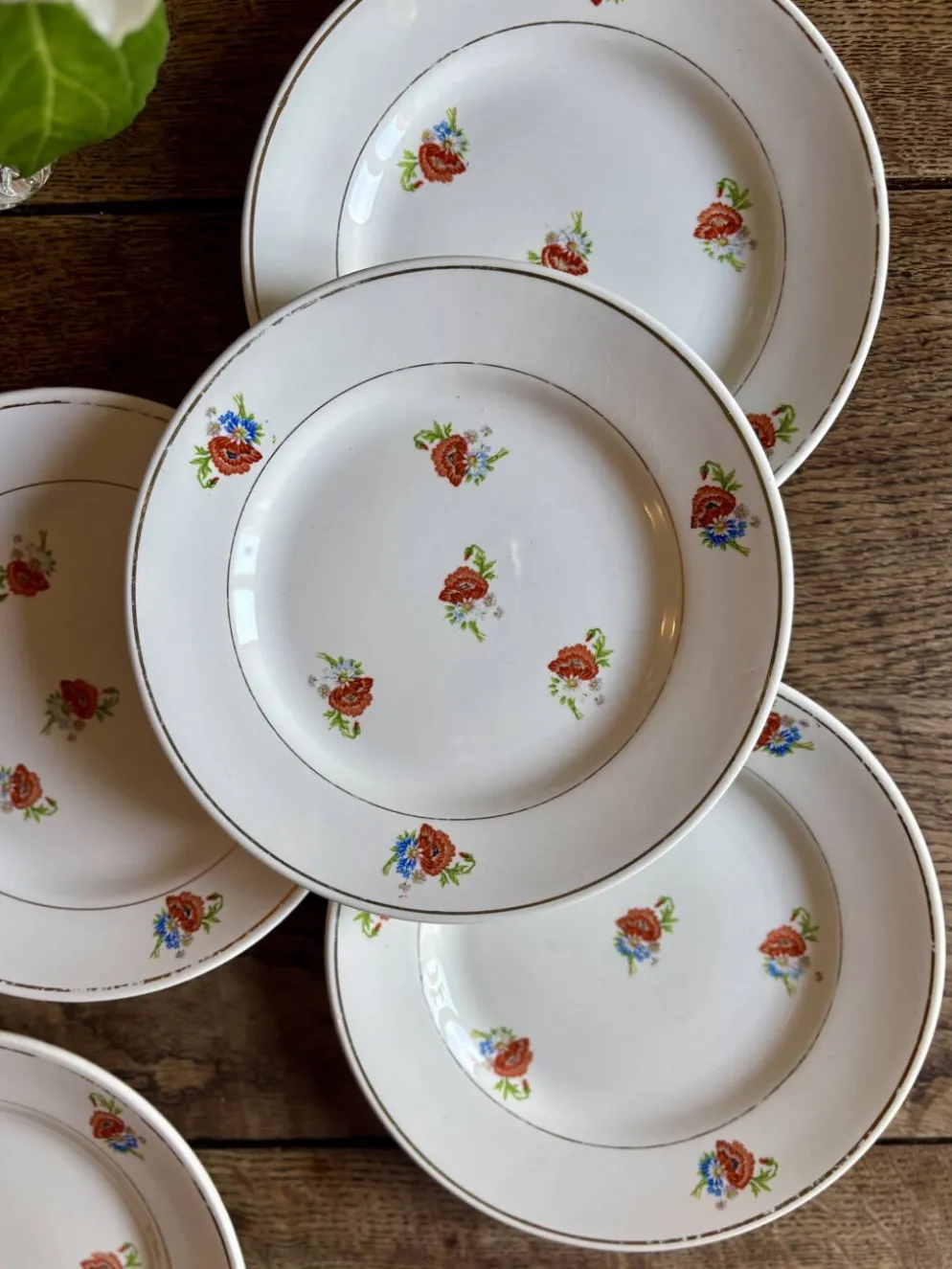 Lot de 6 assiettes à dessert vintage Moulin des Loups
