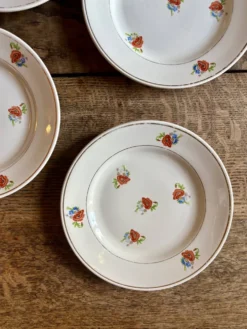 Lot de 6 assiettes à dessert vintage Moulin des Loups