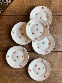 Lot de 6 assiettes à dessert vintage Moulin des Loups