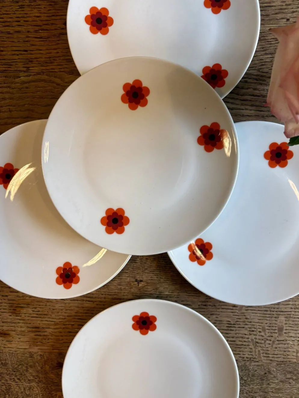 Lot de 5 assiettes à dessert vintage, Scherzer Bavaria