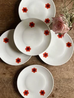 Lot de 5 assiettes à dessert vintage, Scherzer Bavaria