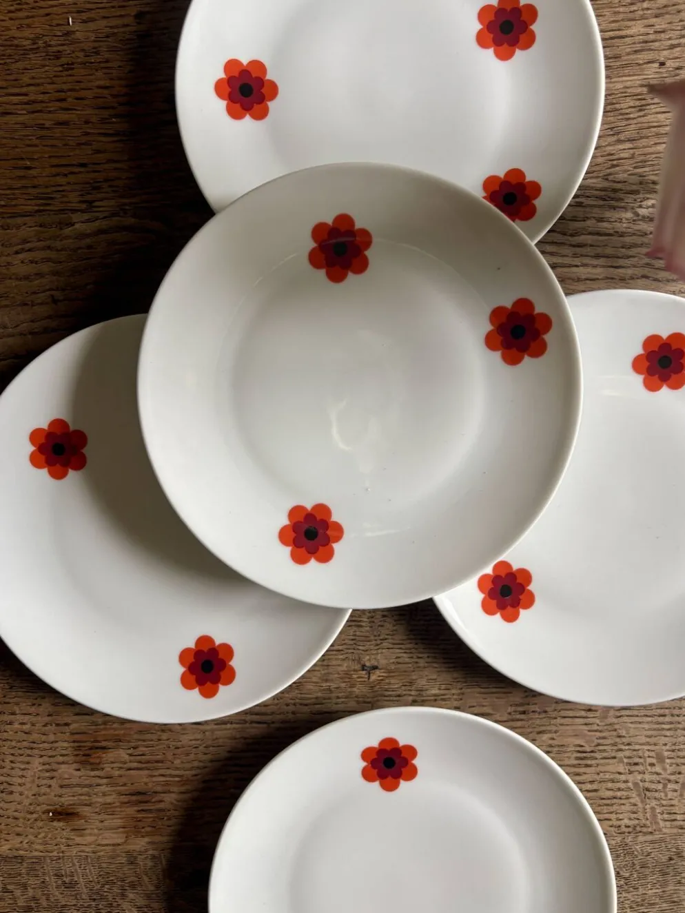 Lot de 5 assiettes à dessert vintage, Scherzer Bavaria