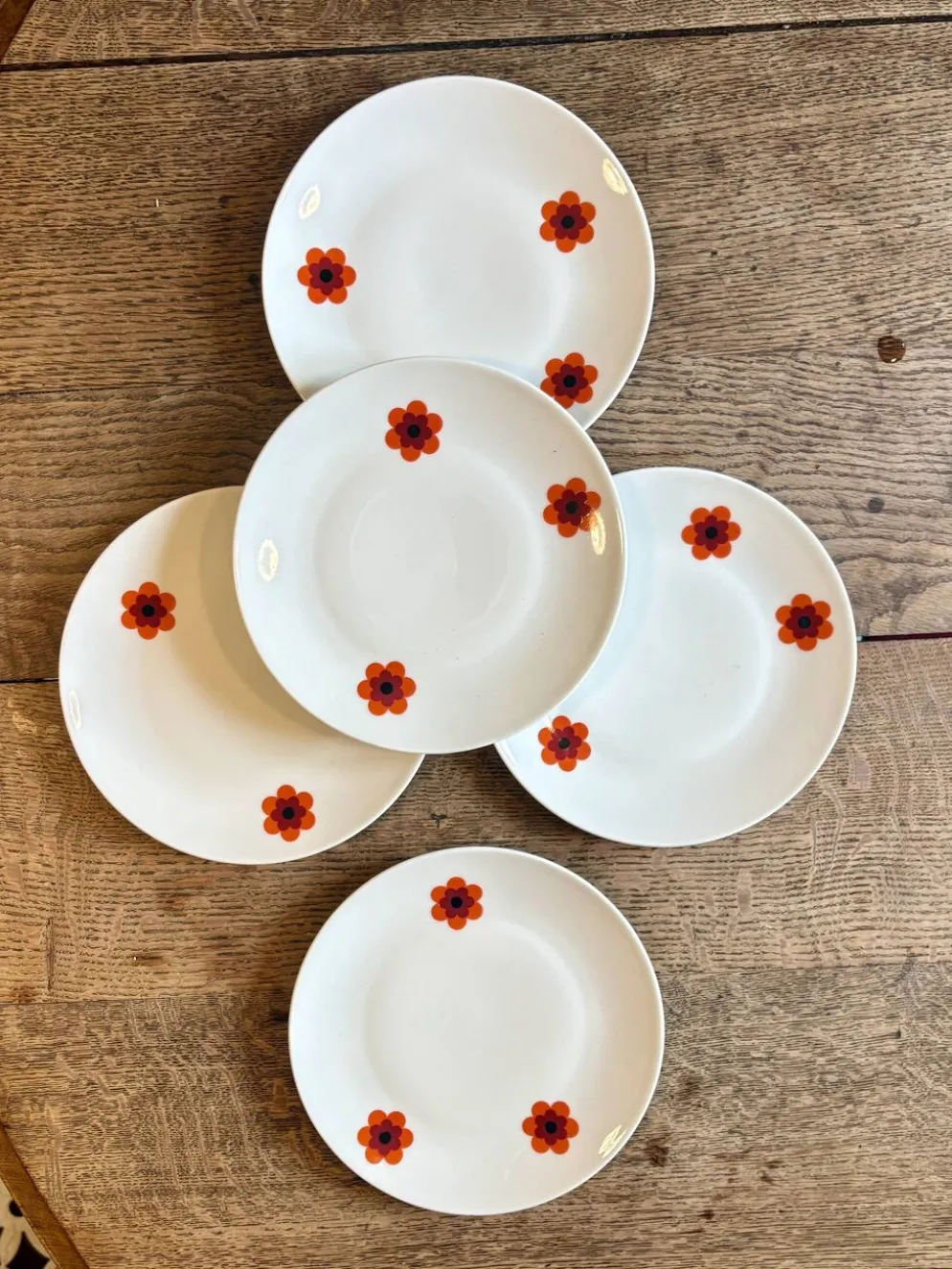 Lot de 5 assiettes à dessert vintage, Scherzer Bavaria
