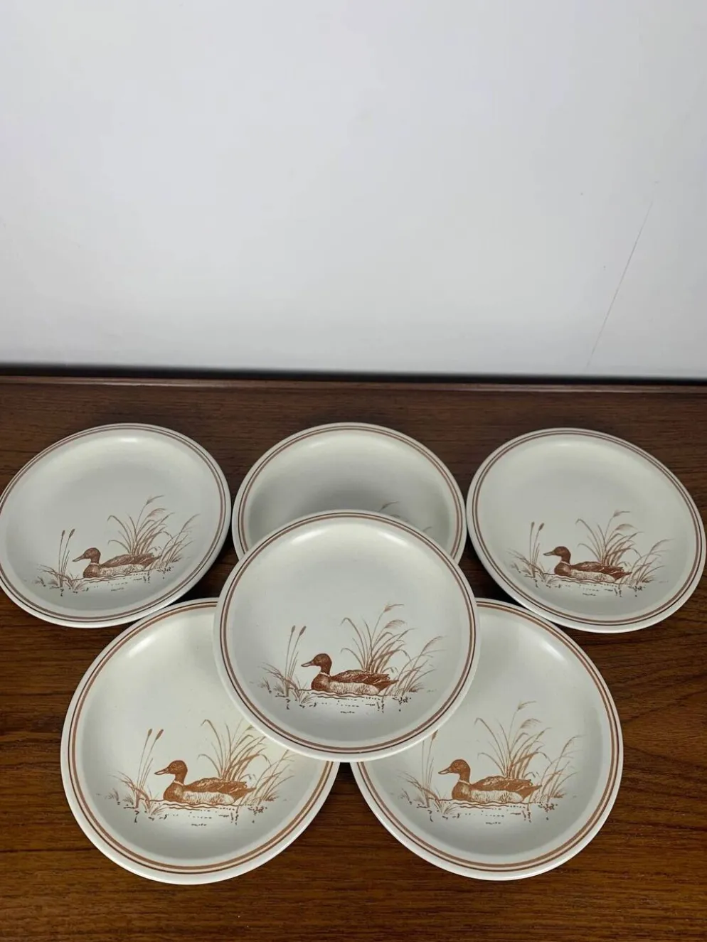 Lot de 6 Assiettes à dessert Vintage Churchill England – Motif Canard