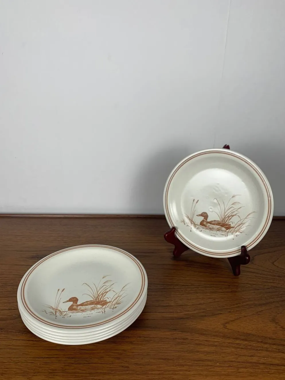 Lot de 6 Assiettes à dessert Vintage Churchill England – Motif Canard