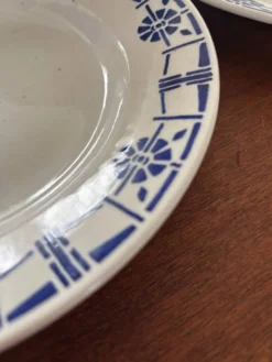 Lot de 5 assiettes en faïence ancienne Céranord St Amand - Made in France