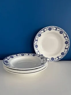 Lot de 5 assiettes en faïence ancienne Céranord St Amand - Made in France
