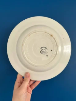 Lot de 5 assiettes en faïence ancienne Céranord St Amand - Made in France