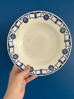 Lot de 5 assiettes en faïence ancienne Céranord St Amand - Made in France