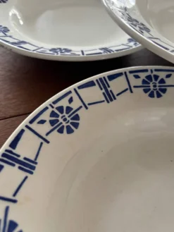 Lot de 5 assiettes en faïence ancienne Céranord St Amand - Made in France