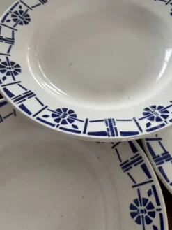 Lot de 5 assiettes en faïence ancienne Céranord St Amand - Made in France