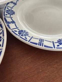 Lot de 5 assiettes en faïence ancienne Céranord St Amand - Made in France