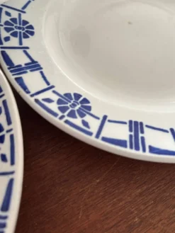 Lot de 5 assiettes en faïence ancienne Céranord St Amand - Made in France
