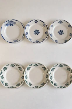 Lot de 6 assiettes en faïence vintage - années 1940-1950