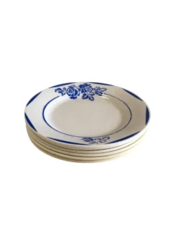 Lot de 6 assiettes en faïence vintage - années 1940-1950